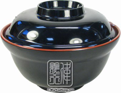 Plastic Noodle Bowl (Red & Black) (日式麵碗連蓋) - Click Image to Close