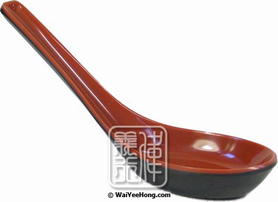 Plastic Soup Spoon (Black & Red 5.5") (日式湯匙) - Click Image to Close