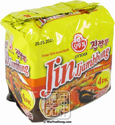 Instant Noodles Multipack Jin Jjambong Spicy Seafood (不倒翁真拉麵 (辣海鮮)) - Click Image to Close